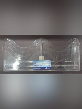 Clear 6-Section Wall-Mounted or on desk File Organizer Acrylic